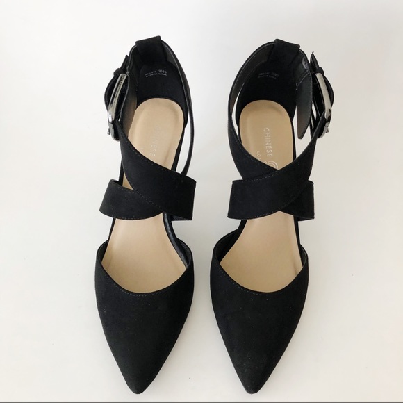 Chinese Laundry Raquel Faux Suede Black Heels 9 - Picture 2 of 8